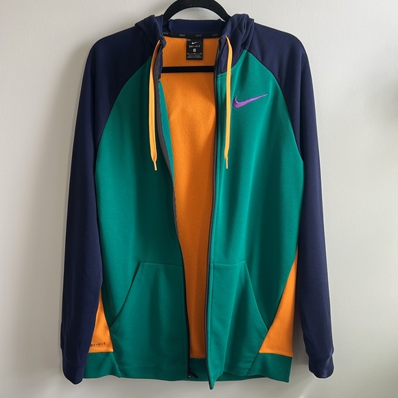 Nike dri-fit colour block zip up hoodie - Picture 2 of 8
